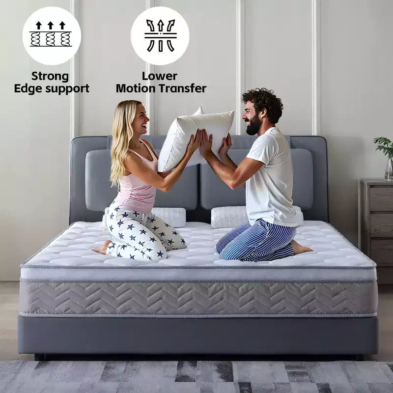 Okak Modern 12Inch CertiPUR-US Certified Hybrid Mattress with Memory Foam for Comfy Sleep,Medium Feel Bed Mattresses