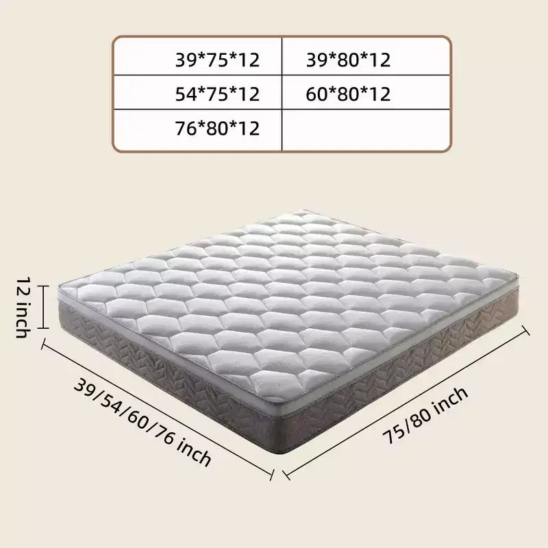 Okak Modern 12Inch CertiPUR-US Certified Hybrid Mattress with Memory Foam for Comfy Sleep,Medium Feel Bed Mattresses