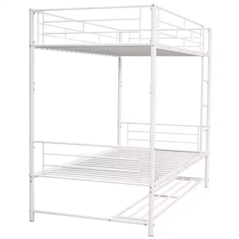 Metal Bunk Bed with Shelf and Guardrails, Bunk Beds Frame for Kids Teens & Adults