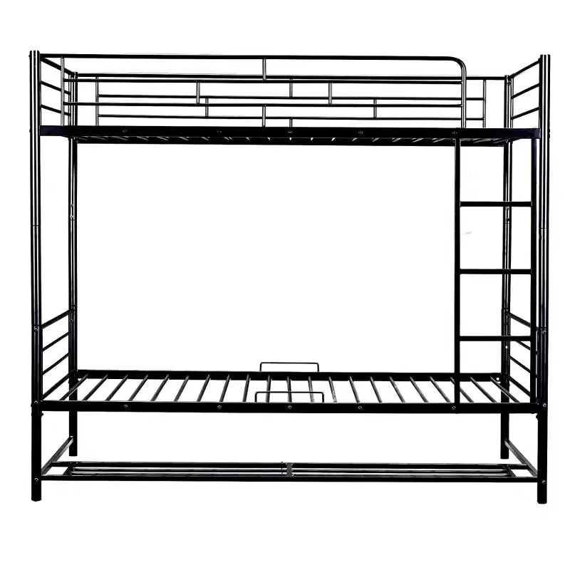 Metal Bunk Bed with Shelf and Guardrails, Bunk Beds Frame for Kids Teens & Adults