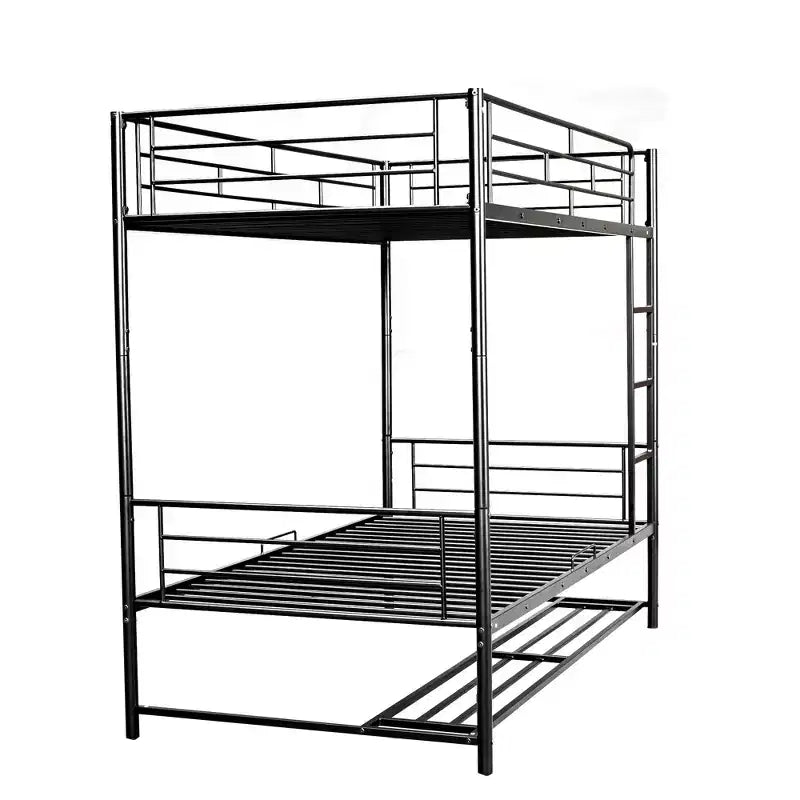 Metal Bunk Bed with Shelf and Guardrails, Bunk Beds Frame for Kids Teens & Adults