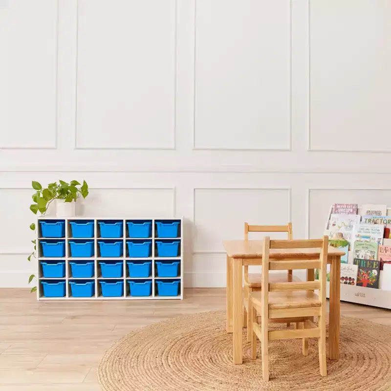 ECR4Kids Streamline 20 Cubby Tray Cabinet with 20 Scoop Front Bins, 4x5, Kids Furniture