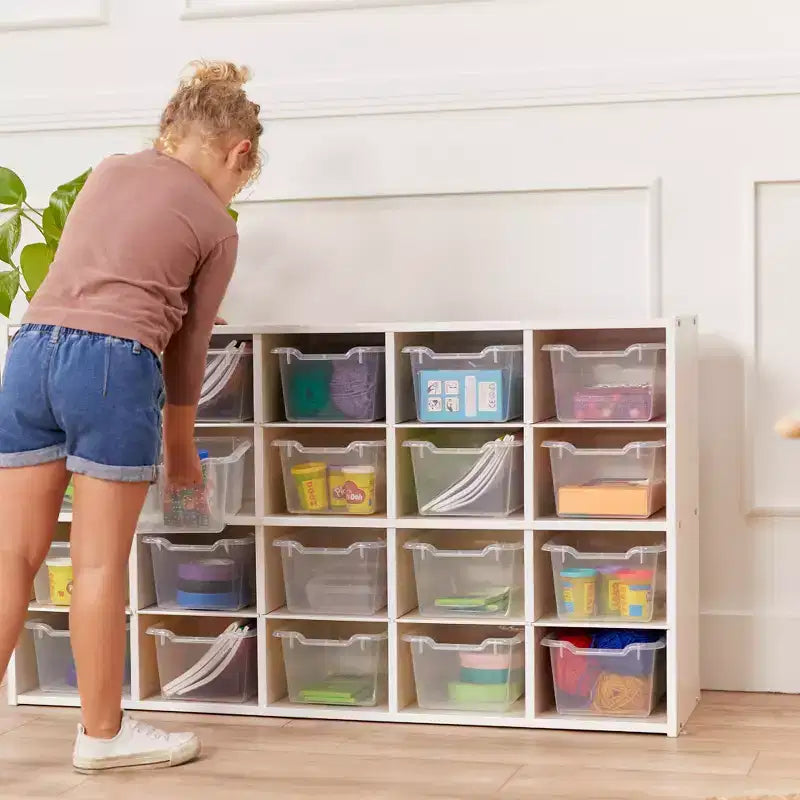 ECR4Kids Streamline 20 Cubby Tray Cabinet with 20 Scoop Front Bins, 4x5, Kids Furniture