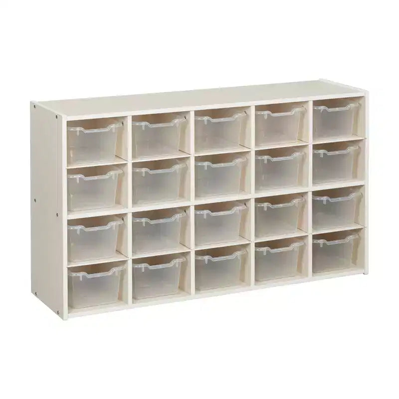 ECR4Kids Streamline 20 Cubby Tray Cabinet with 20 Scoop Front Bins, 4x5, Kids Furniture