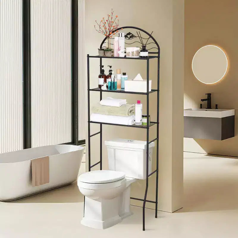 Bathroom Shelf, Over Toilet Storage 3 Tier - Heavy Duty Metal Organizer Racks for Small Spaces Apartments, Space Saving Above Toilet