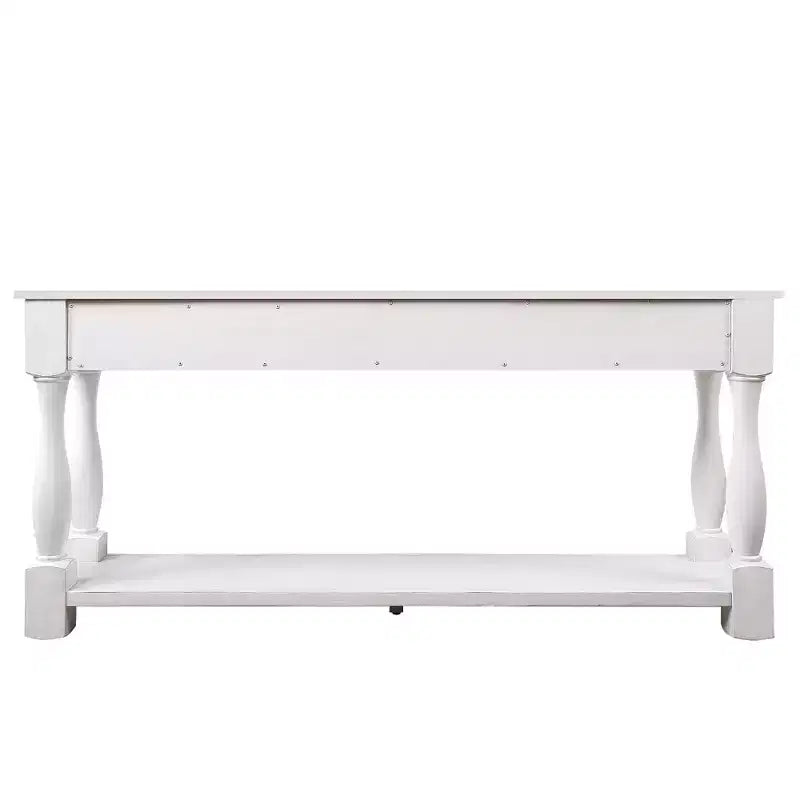 Hostack 63'' Long Wood Console Table with 3 Drawers and 1 Bottom Shelf for Entryway and Hallway, Antique White