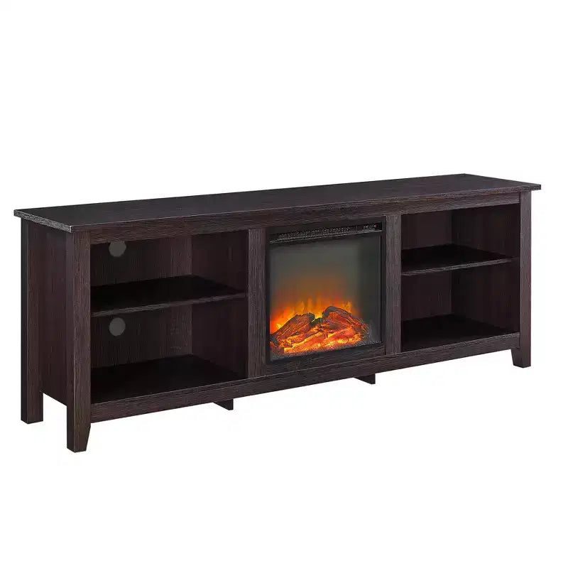 GDFStudio Colcord Modern Wood 70 Fireplace TV Stand with 2 Shelves