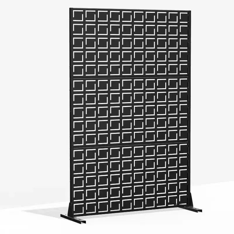 MAYEERTY 72 inch Room DIvider Rectangle Privacy Screen Galvanized Frame Privacy Screen Black