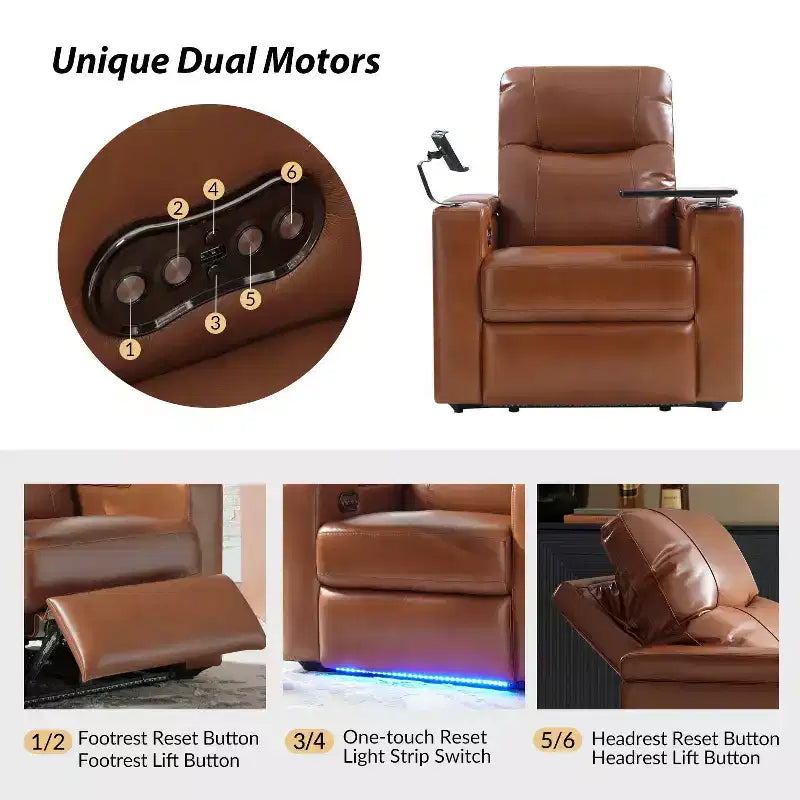 Flora Genuine Leather Recliner Set of 2|HULALA HOME