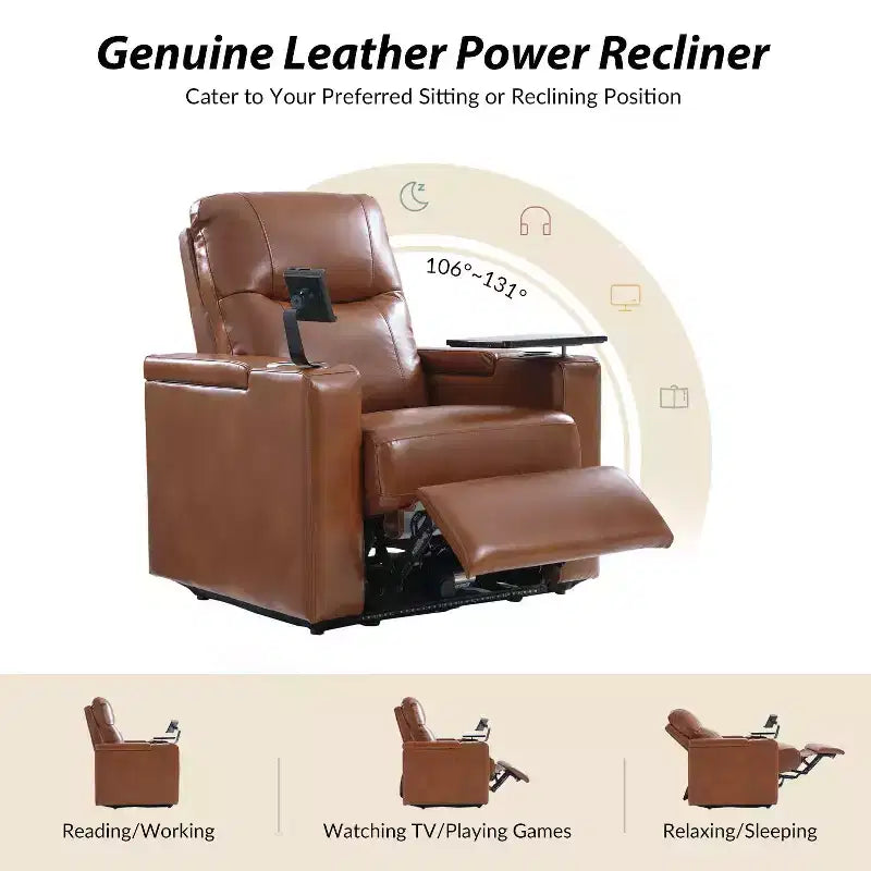 Flora Genuine Leather Recliner Set of 2|HULALA HOME
