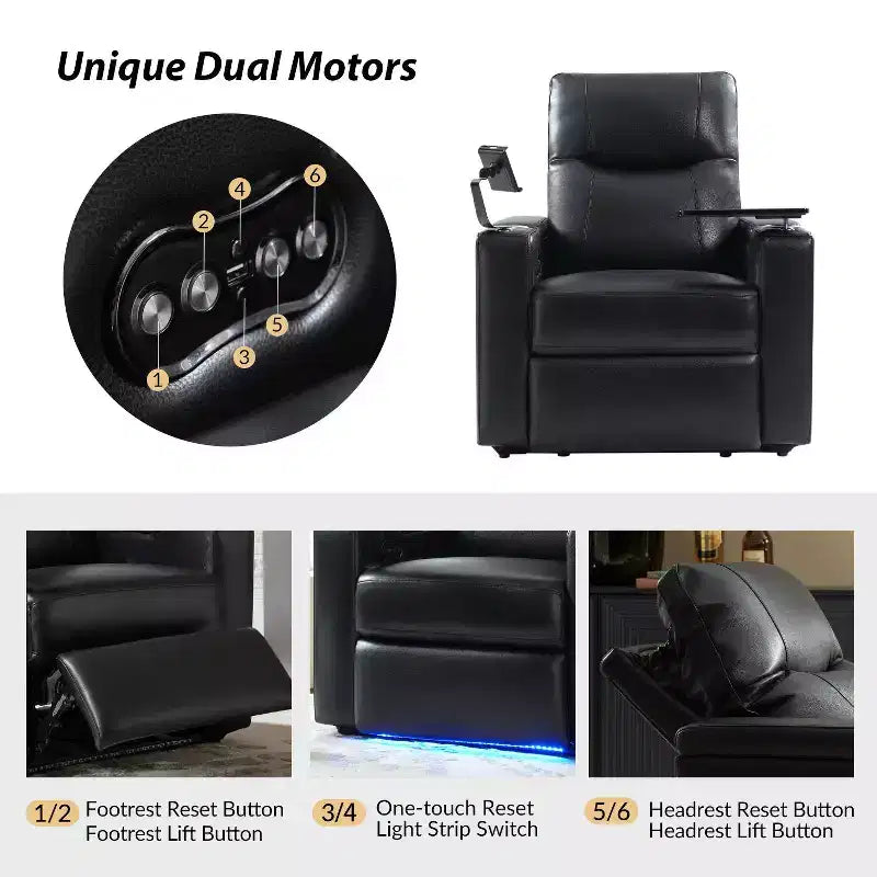 Flora Genuine Leather Recliner Set of 2|HULALA HOME