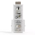 64 Tall Farmhouse Corner Cabinet with 2 Barn Doors and Adjustable Shelves for Bathroom, Dining Room, Kitchen, White