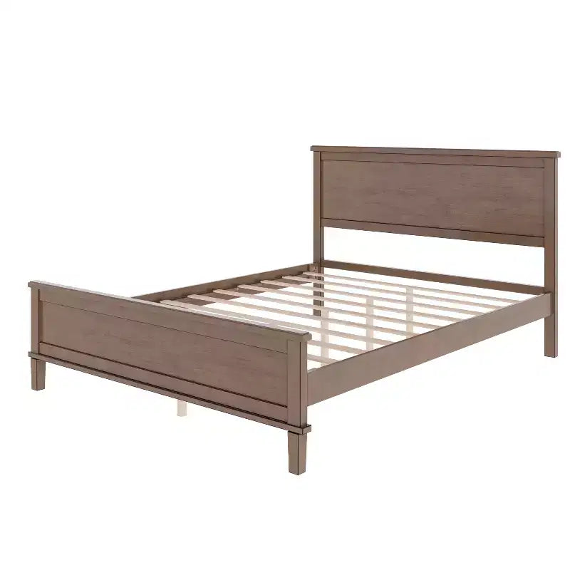 Polibi Mid-Century Modern Solid Wood Platform Bed