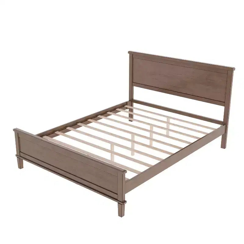 Polibi Mid-Century Modern Solid Wood Platform Bed