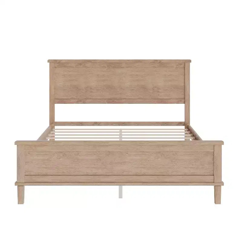 Polibi Mid-Century Modern Solid Wood Platform Bed