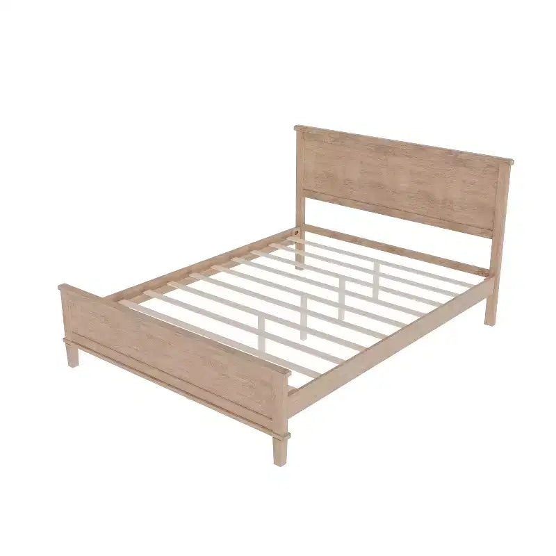 Polibi Mid-Century Modern Solid Wood Platform Bed