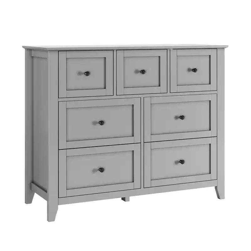 CuisinSmart Wood Dresser for Bedroom, 7 Drawer Chest of Drawers with Metal Handle, Closet Store Organizer for Living Room Hallway bedroom