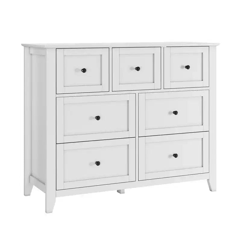 CuisinSmart Wood Dresser for Bedroom, 7 Drawer Chest of Drawers with Metal Handle, Closet Store Organizer for Living Room Hallway bedroom