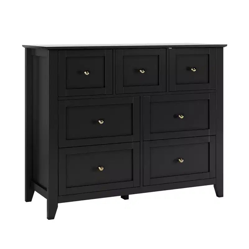 CuisinSmart Wood Dresser for Bedroom, 7 Drawer Chest of Drawers with Metal Handle, Closet Store Organizer for Living Room Hallway bedroom