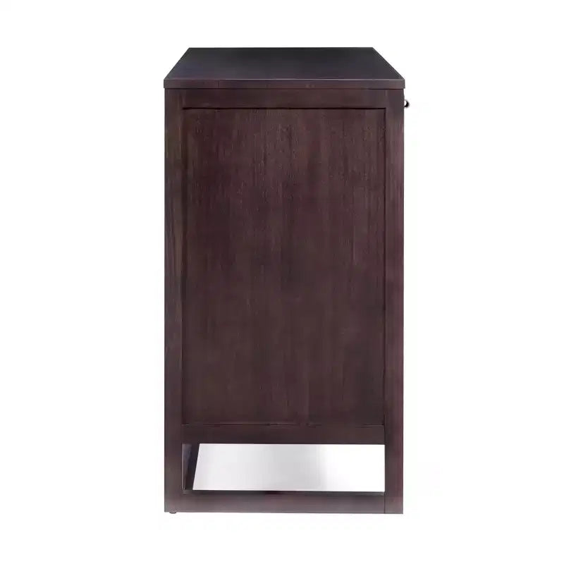 Hatteras Modern Boho 4-Door Sideboard with Solid Wood & Natural Rattan Accents-Teamson Home