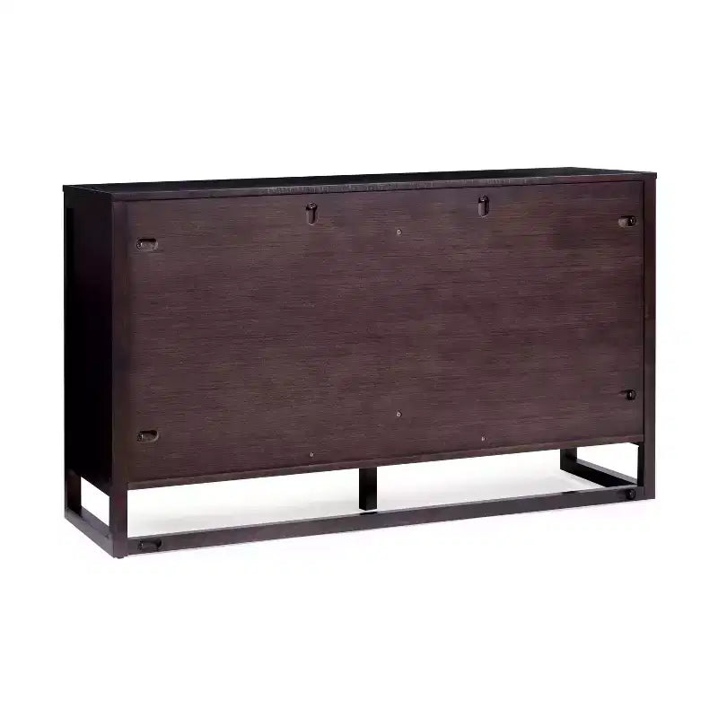 Hatteras Modern Boho 4-Door Sideboard with Solid Wood & Natural Rattan Accents-Teamson Home