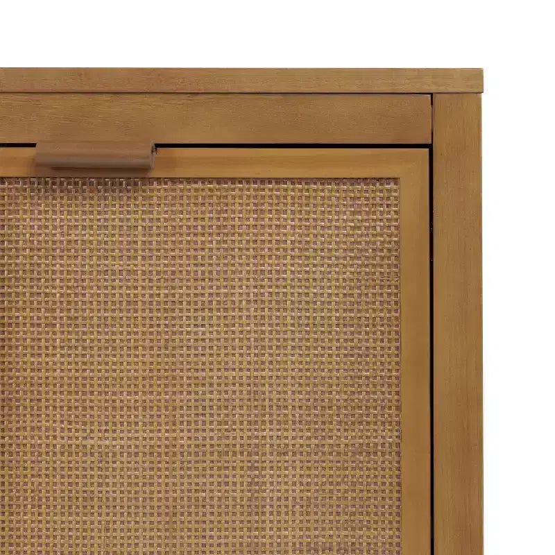 Hatteras Modern Boho 4-Door Sideboard with Solid Wood & Natural Rattan Accents-Teamson Home
