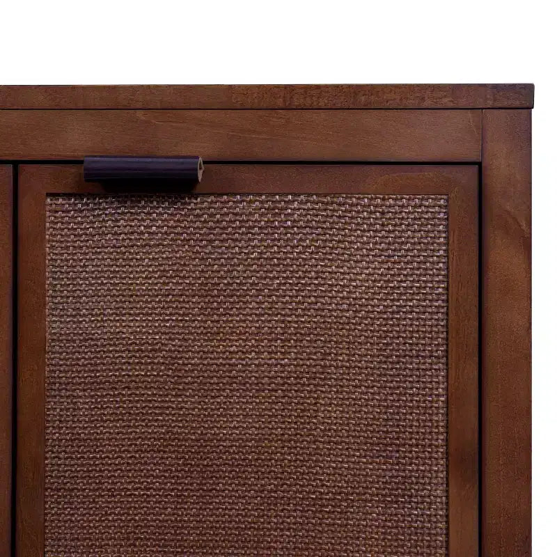 Hatteras Modern Boho 4-Door Sideboard with Solid Wood & Natural Rattan Accents-Teamson Home