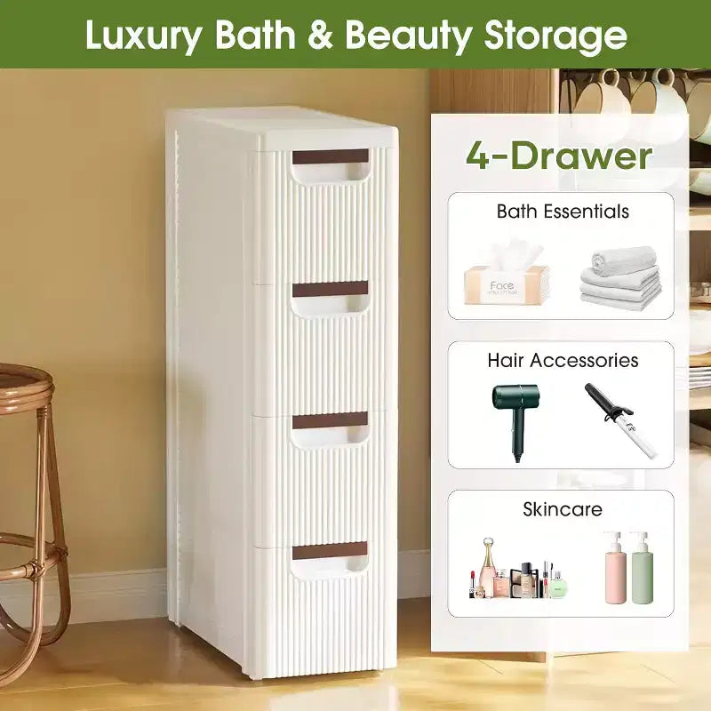 Dcolora 3 Drawers Narrow Storage Cabinet, Slim Bathroom Storage Cabinet
