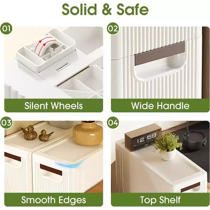 Dcolora 3 Drawers Narrow Storage Cabinet, Slim Bathroom Storage Cabinet