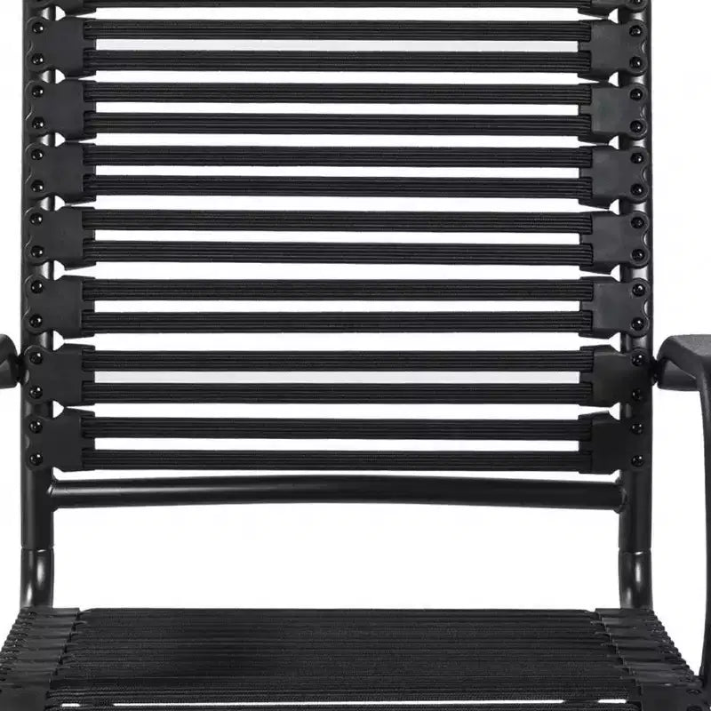 HomeRoots Black Adjustable Swivel Bungee Rolling Office Chair