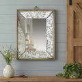 HomeRoots 12 Silver Metal Framed Antiqued Glass Accent Mirror