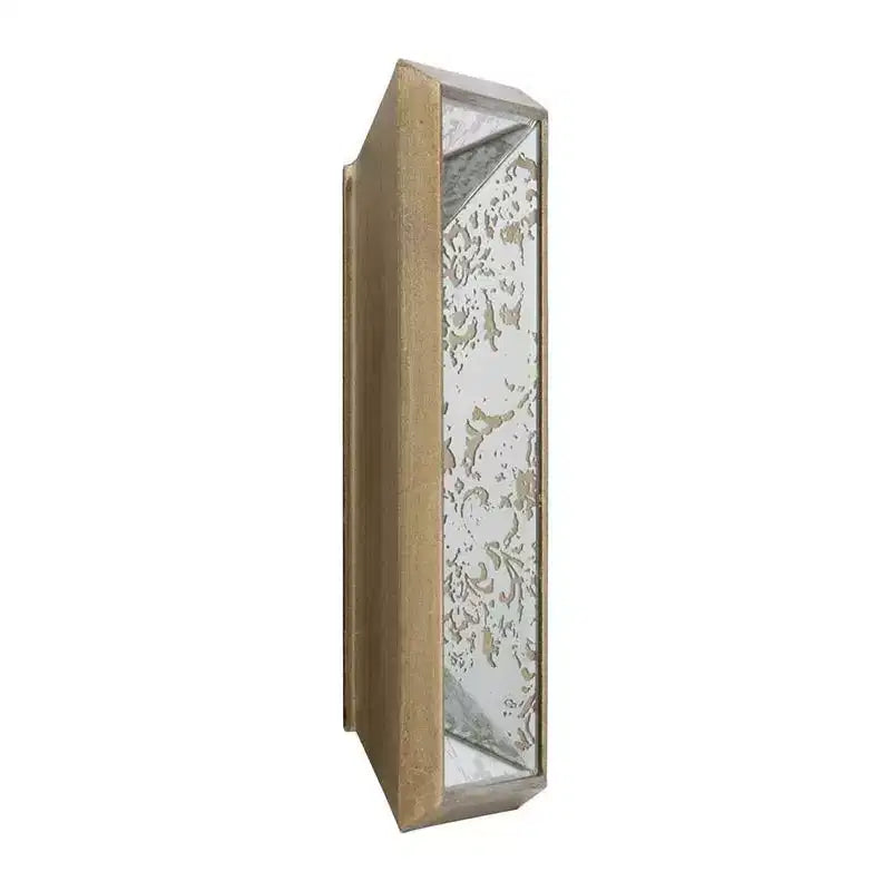 HomeRoots 12 Silver Metal Framed Antiqued Glass Accent Mirror