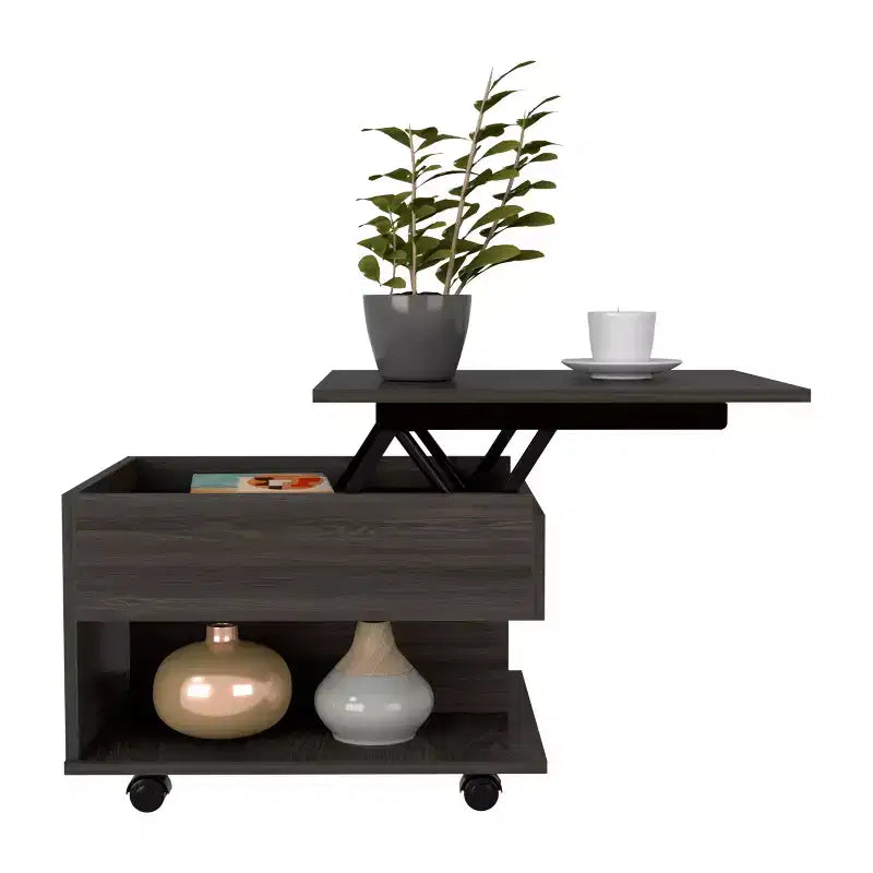 Fun little toys brand Luanda Lift Top Coffee Table, Casters, One Shelf -Espresso