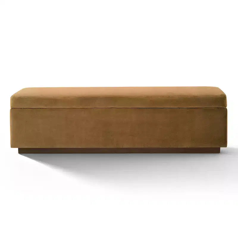 60 Modern Velvet Upholstered Storage Bench, Stylish Living Room Seating with Hidden Storage, End-of-Bed and Entryway Bench-Panipeachy