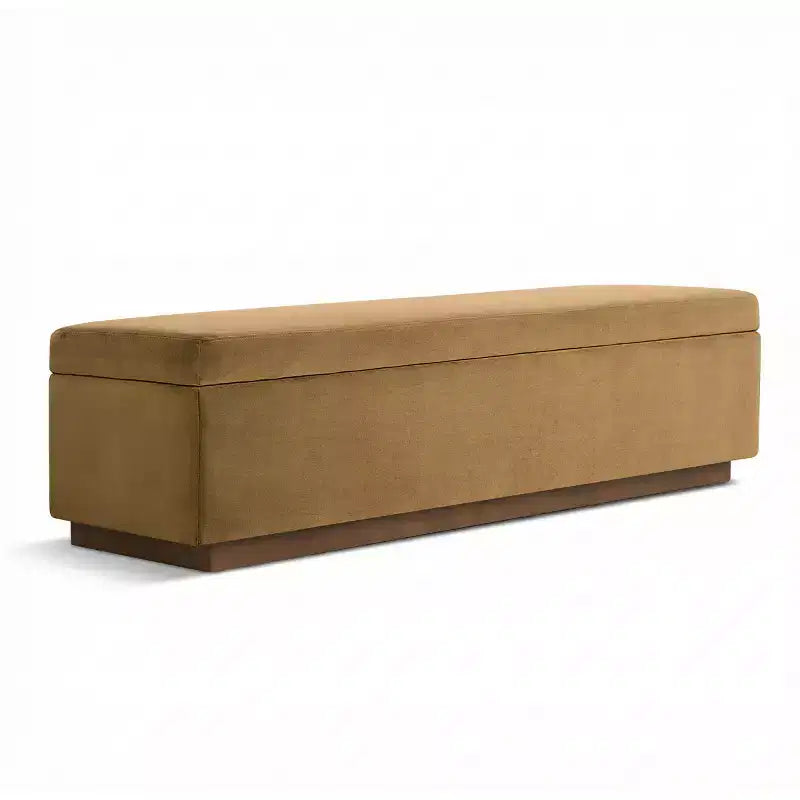 60 Modern Velvet Upholstered Storage Bench, Stylish Living Room Seating with Hidden Storage, End-of-Bed and Entryway Bench-Panipeachy