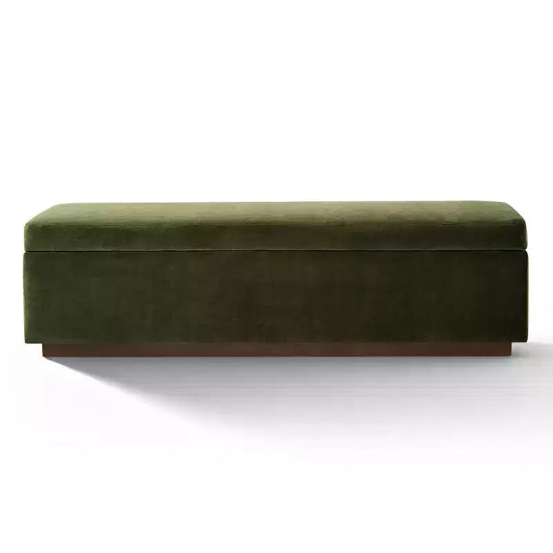 60 Modern Velvet Upholstered Storage Bench, Stylish Living Room Seating with Hidden Storage, End-of-Bed and Entryway Bench-Panipeachy