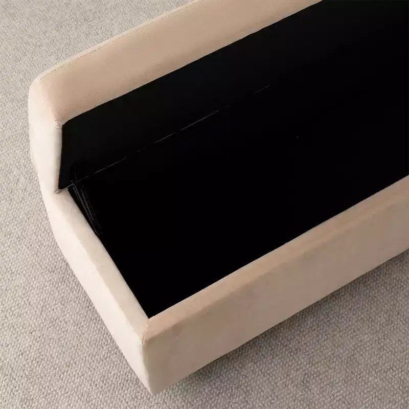 60 Modern Velvet Upholstered Storage Bench, Stylish Living Room Seating with Hidden Storage, End-of-Bed and Entryway Bench-Panipeachy