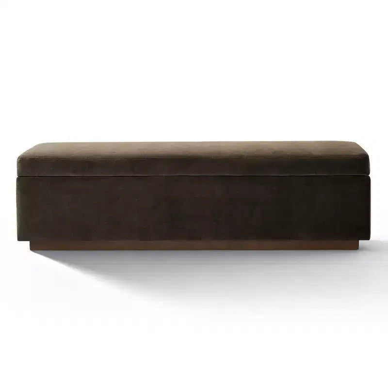 60 Modern Velvet Upholstered Storage Bench, Stylish Living Room Seating with Hidden Storage, End-of-Bed and Entryway Bench-Panipeachy