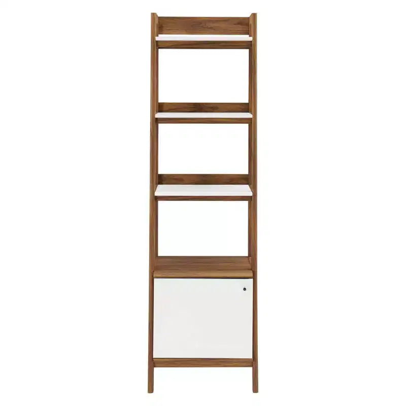 71" Bixby Bookshelf Display Walnut/White - Modway