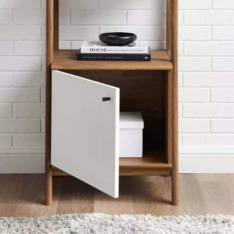 71" Bixby Bookshelf Display Walnut/White - Modway